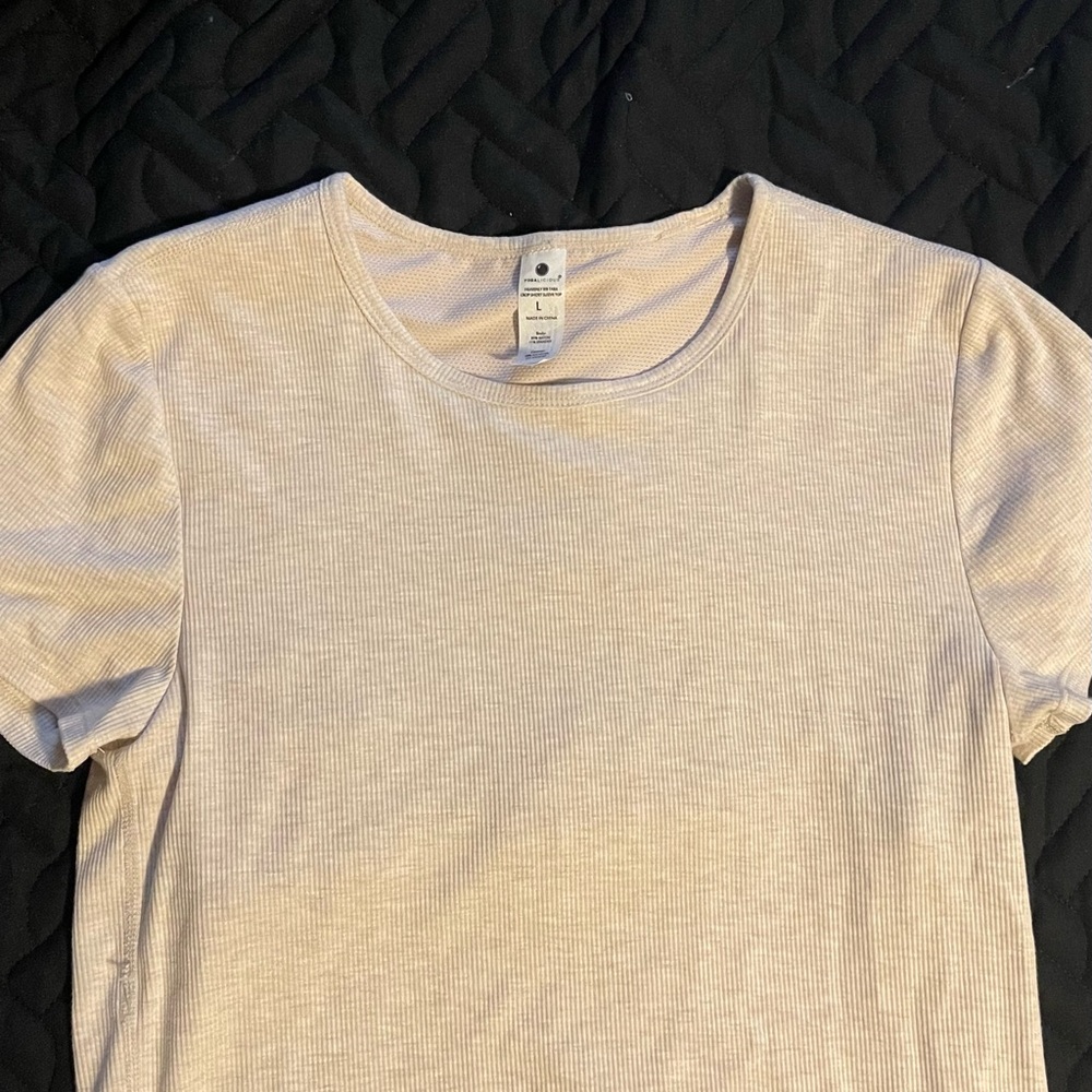 Yogalicious Cream Ribbed Crop Top